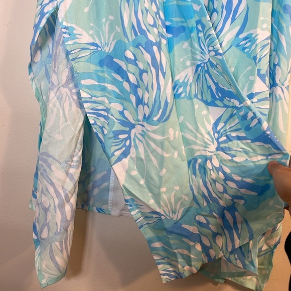 NWT. Lilibridge XS Blue Tropics Midi Dress. - Picture 10 of 12